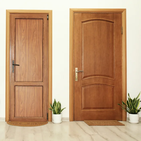 wo wooden doors showing different wooden door types