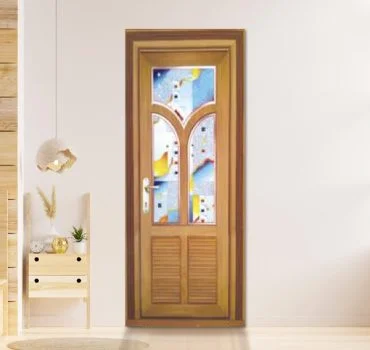 Wooden glass door in Design 2 with a modern elegant look