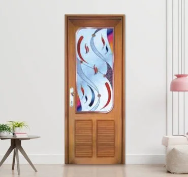 Wooden glass door in Design 1 with a modern clean finish