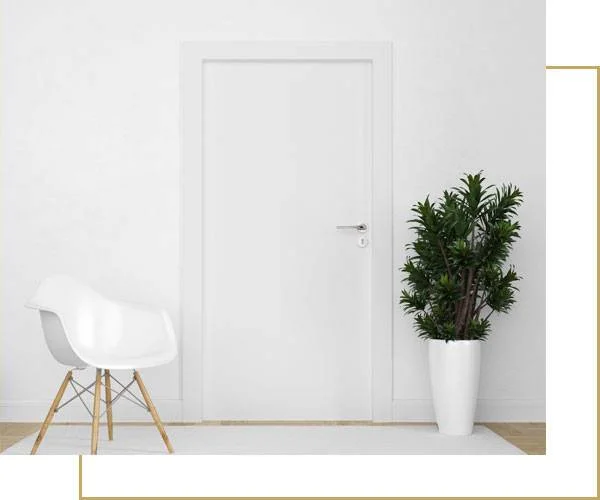 Aspire Doors showroom in Doha featuring wooden and WPC door collectionsv